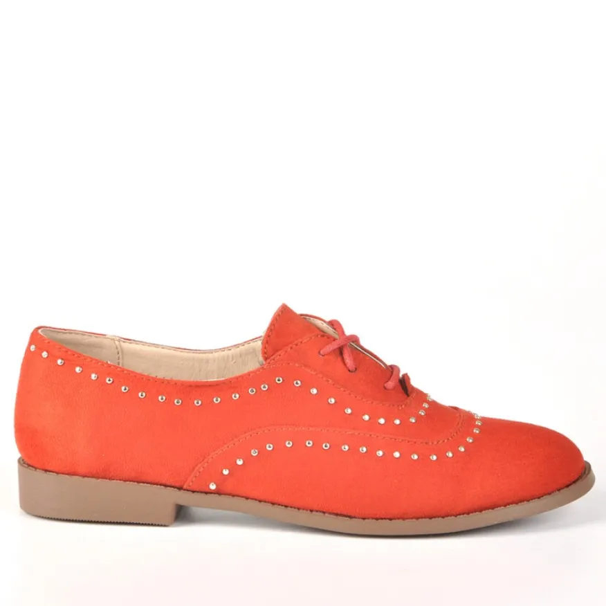 ANA LUNA Derbies Femme Avec Petits Clous Orange|Femme Derbies