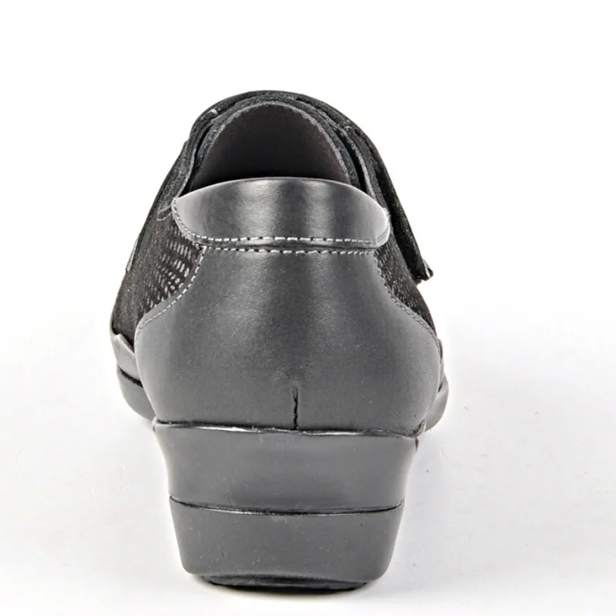 LADY CONFORT Derbies Femme Noir Cuir|Femme Chaussures Confort