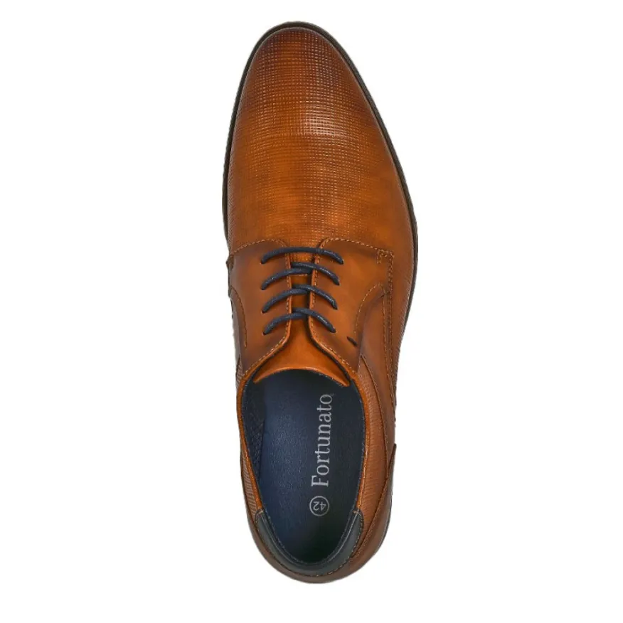 FORTUNATO Derbies Homme Bi-Matiere Camel |Homme Derbies, Chaussures De Ville