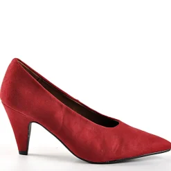 ANA LUNA Escarpins Femme Aspect Velours Bordeaux |Femme Escarpins
