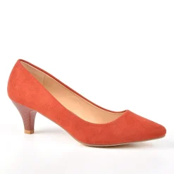 ANA LUNA Escarpins Femme Aspect Velours Orange|Femme Escarpins