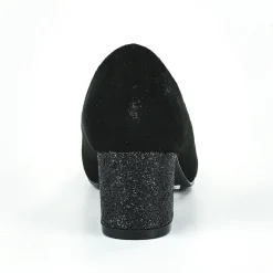 VICE VERSA Escarpins Femme Noir Au Talon Paillete |Femme Escarpins