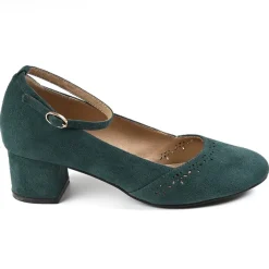 VICE VERSA Escarpins Femme Vert Avec Brides Chevilles |Femme Escarpins