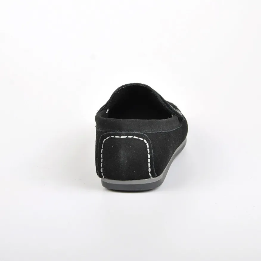 FORTUNATO Mocassins Aspect Daim Noir|Homme Mocassins, Chaussures Bateaux