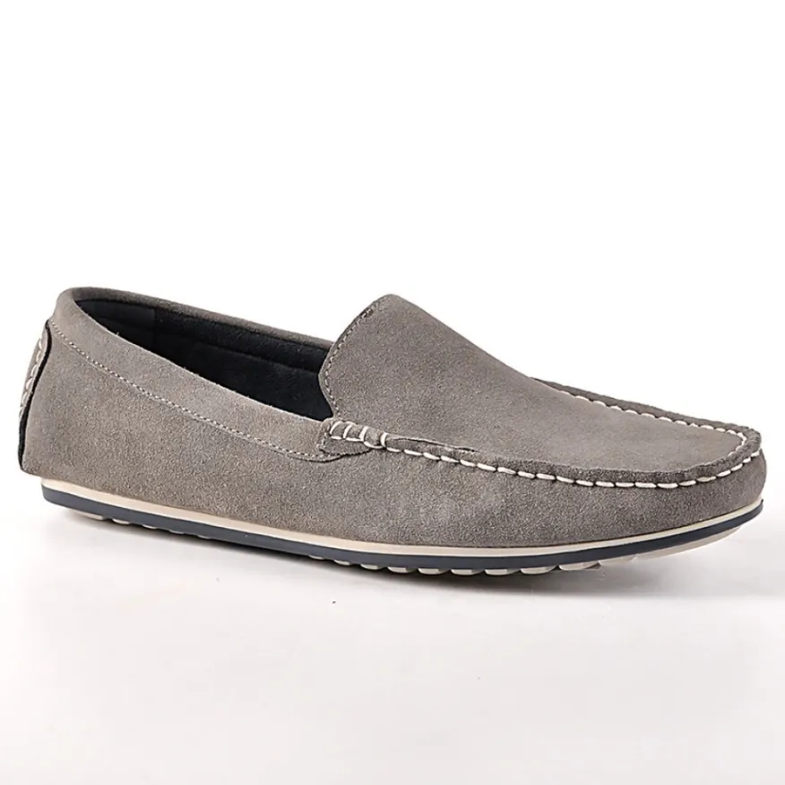 FORTUNATO Mocassins Aspect Daim Gris|Homme Mocassins, Chaussures Bateaux