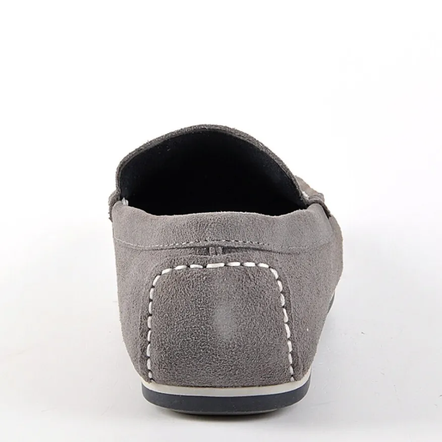 FORTUNATO Mocassins Aspect Daim Gris|Homme Mocassins, Chaussures Bateaux
