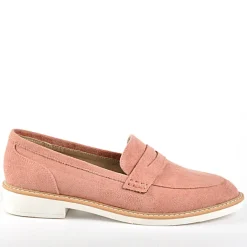ANA LUNA Mocassins Aspect Velours Rose|Femme Mocassins