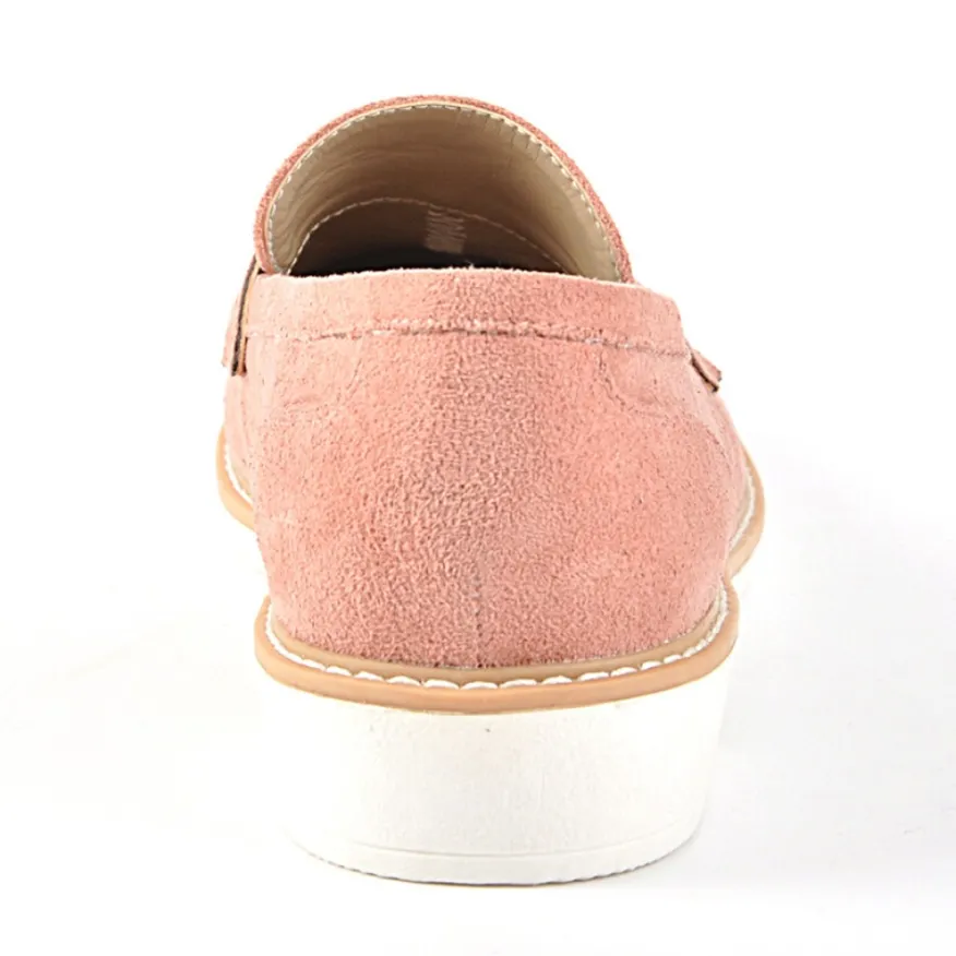 ANA LUNA Mocassins Aspect Velours Rose|Femme Mocassins