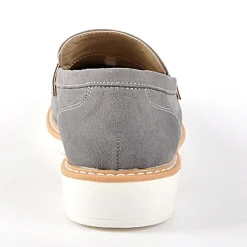 ANA LUNA Mocassins Aspect Velours Gris|Femme Mocassins