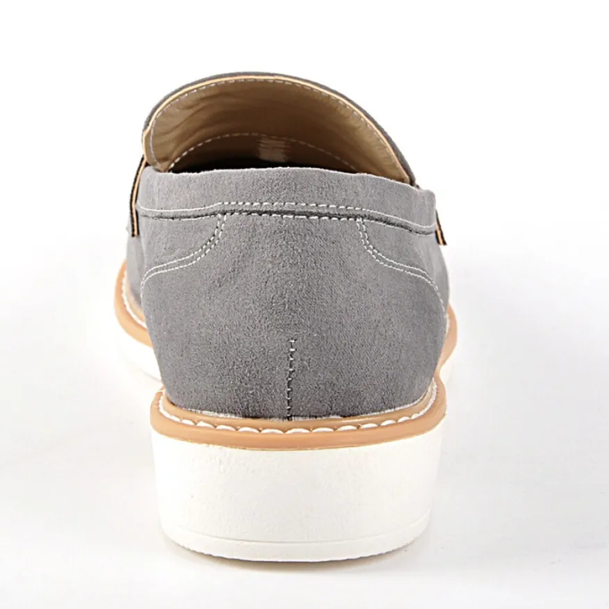 ANA LUNA Mocassins Aspect Velours Gris|Femme Mocassins