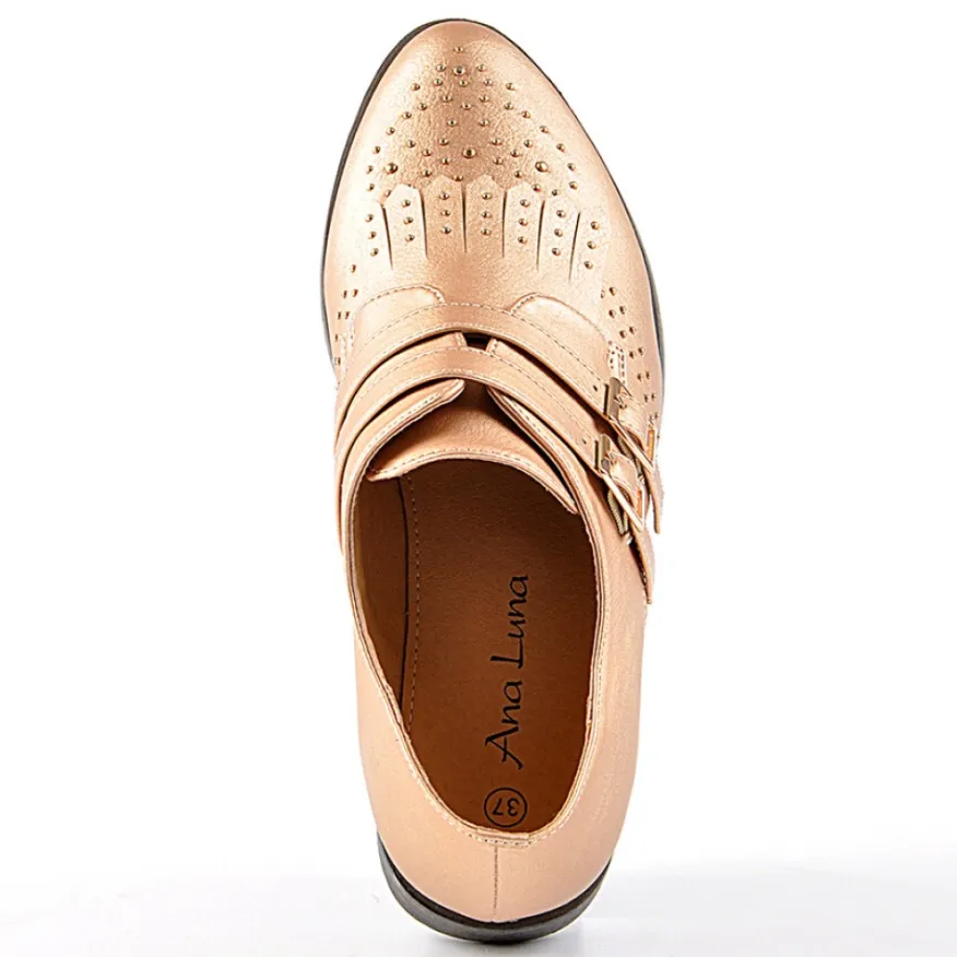 ANA LUNA Mocassins Avec Franges Dore|Femme Mocassins