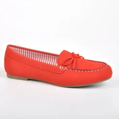 VICE VERSA Mocassins Avec Noeuds Rouge|Femme Mocassins
