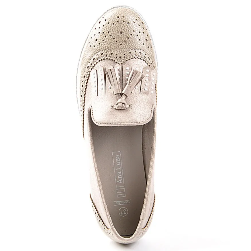 ANA LUNA Mocassins Avec Pampilles Gris|Femme Mocassins