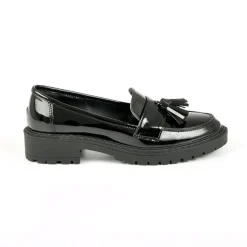 VICE VERSA Mocassins Avec Pampilles Vernis Noir|Femme Mocassins
