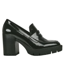 MASCARA Mocassins Crantes A Talon Femme Vernis Noir |Femme Mocassins