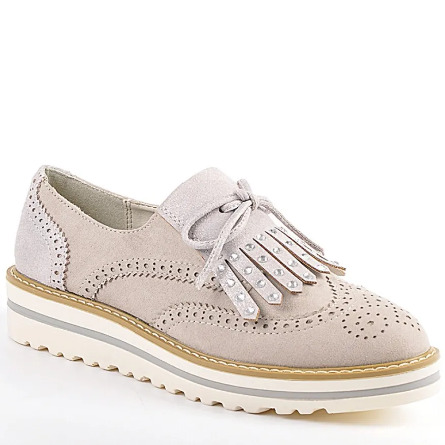 ANA LUNA Mocassins Femme Avec Franges Gris|Femme Mocassins