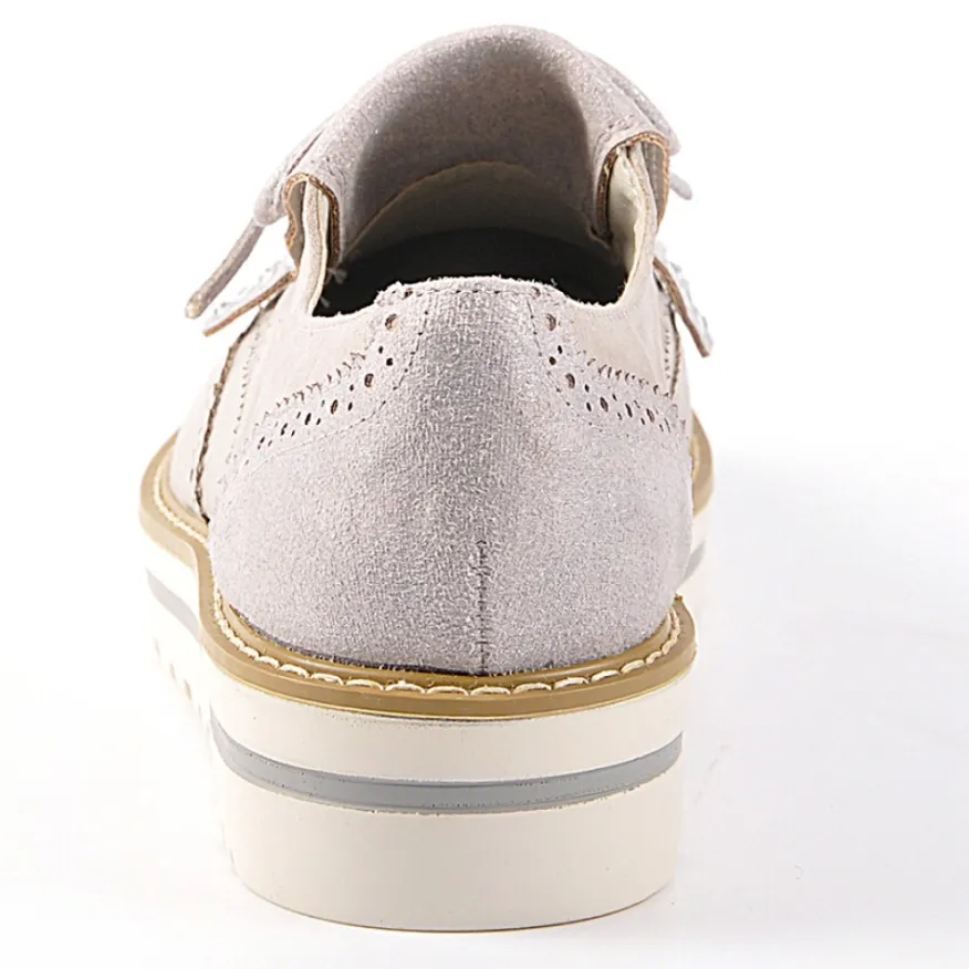 ANA LUNA Mocassins Femme Avec Franges Gris|Femme Mocassins