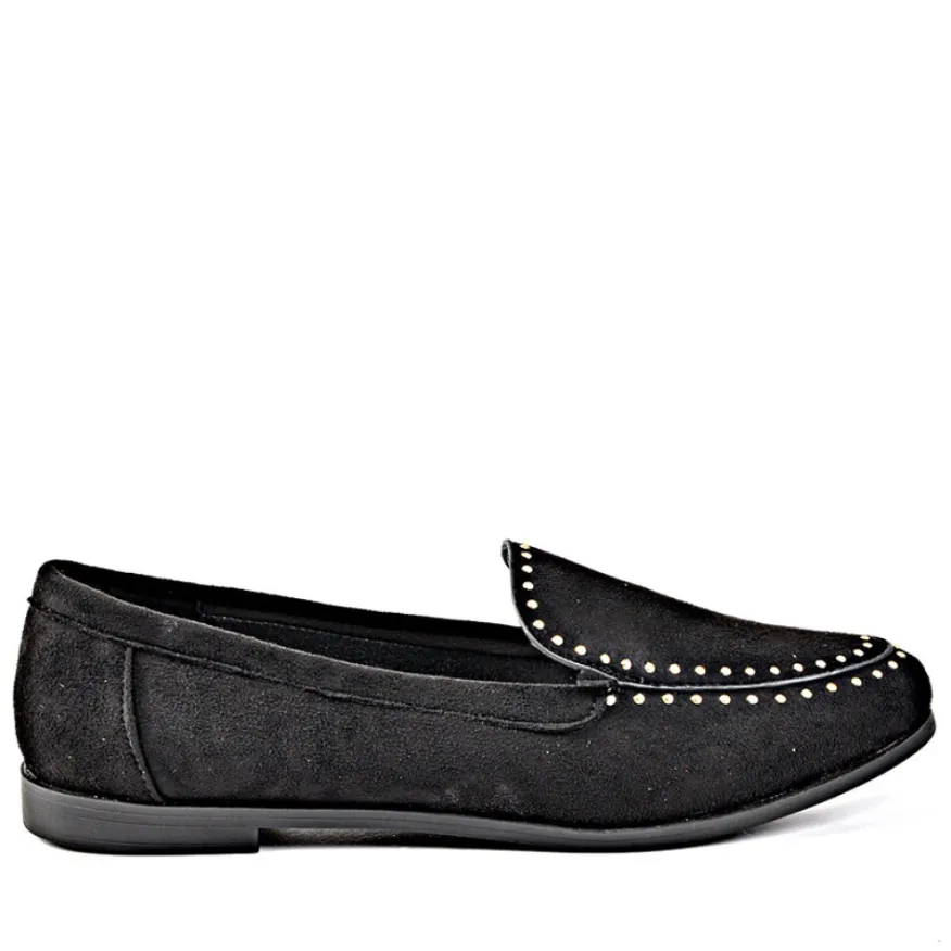 ANA LUNA Mocassins Femme Avec Petits Clous Noir|Femme Mocassins