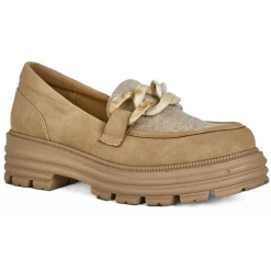 VICE VERSA Mocassins Femme Beige Semelle Crantee |Femme Mocassins