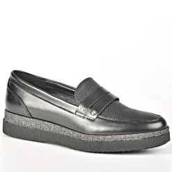 ANA LUNA Mocassins Femme Bi-Matieres Noir|Femme Mocassins
