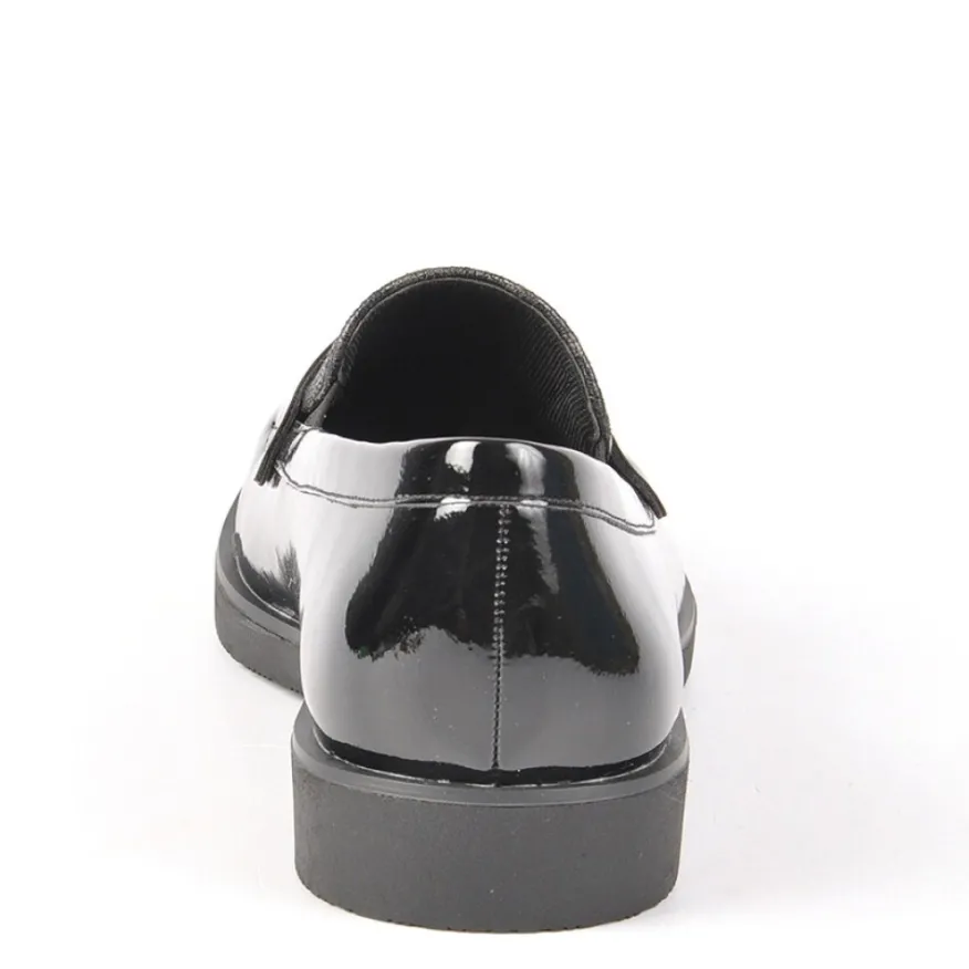 ANA LUNA Mocassins Femme Bi-Matieres Vernis Noir|Femme Mocassins