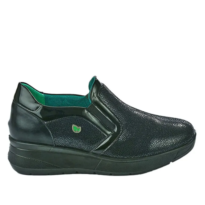 ECO BIO VEGAN Mocassins Femme Confort Noir|Femme Chaussures Confort