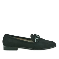 VICE VERSA Mocassins Femme Noir A Chaine Argentee |Femme Mocassins