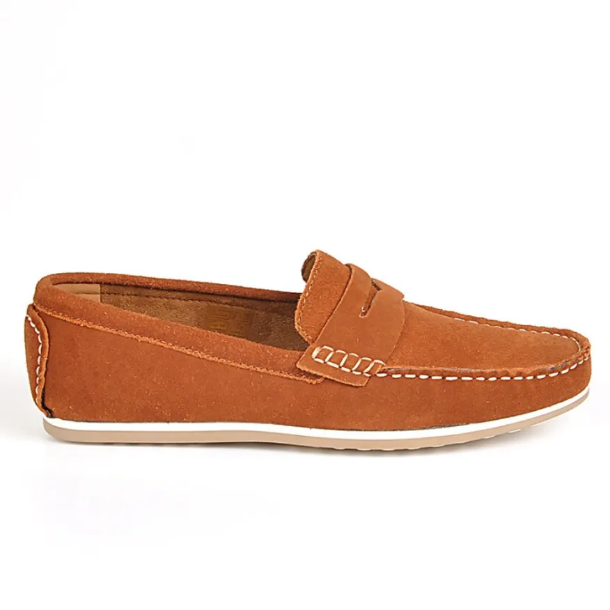 FORTUNATO Mocassins Homme Aspect Daim Marron|Homme Mocassins, Chaussures Bateaux