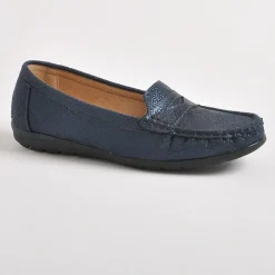 SCALINA Mocassins Semelles Souples Bleu Marine|Femme Chaussures Confort