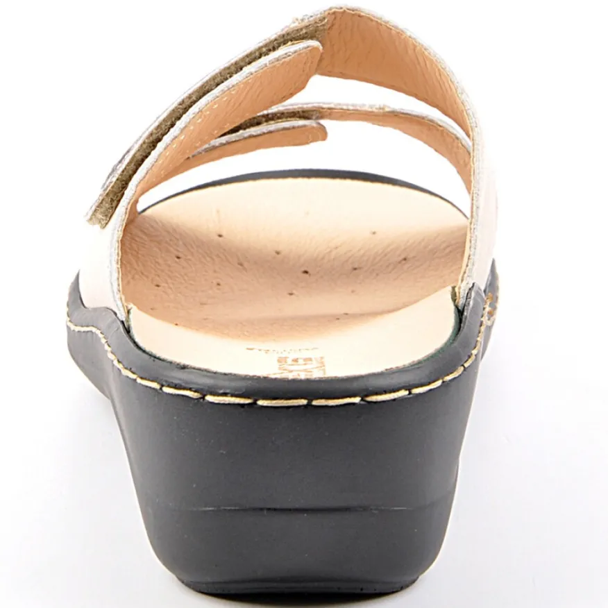 FLEX'IS Mules A Talons Beige|Femme Chaussures Confort