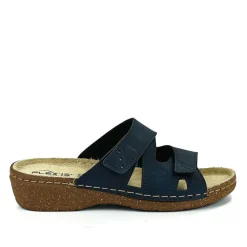 FLEX'IS Mules A Talons Femme Bleu|Femme Chaussures Confort