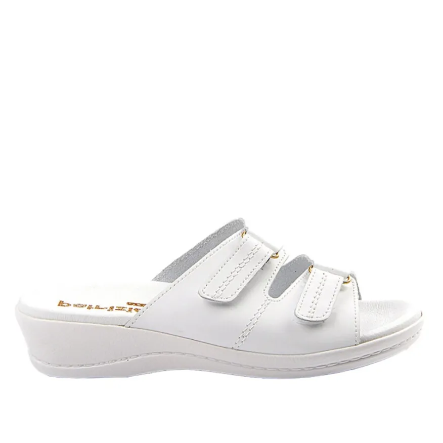 FLEX'IS Mules Compensees Femme Blanc|Femme Chaussures Confort