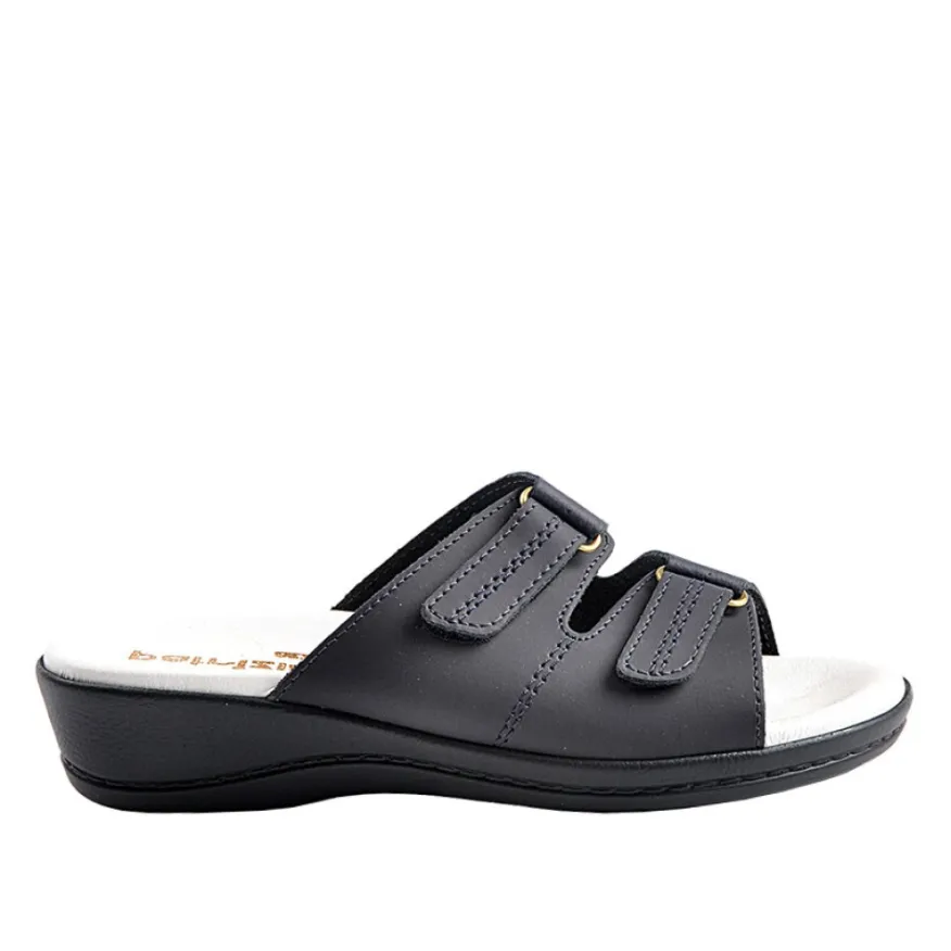 FLEX'IS Mules Compensees Femme Bleu Marine|Femme Chaussures Confort