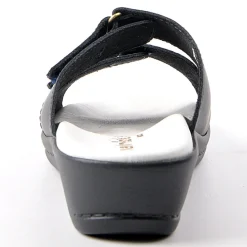 FLEX'IS Mules Compensees Femme Bleu Marine|Femme Chaussures Confort