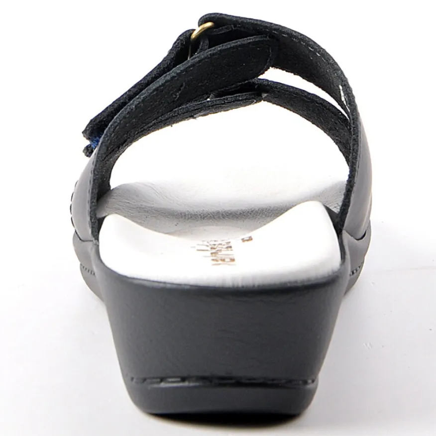 FLEX'IS Mules Compensees Femme Bleu Marine|Femme Chaussures Confort