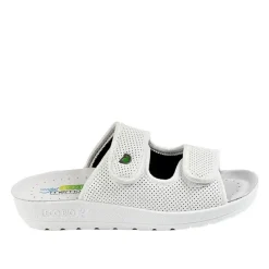 ECO BIO SANITAL Mules Compensees Femme Eco Bio Memorisy Blanc|Femme Chaussures Confort