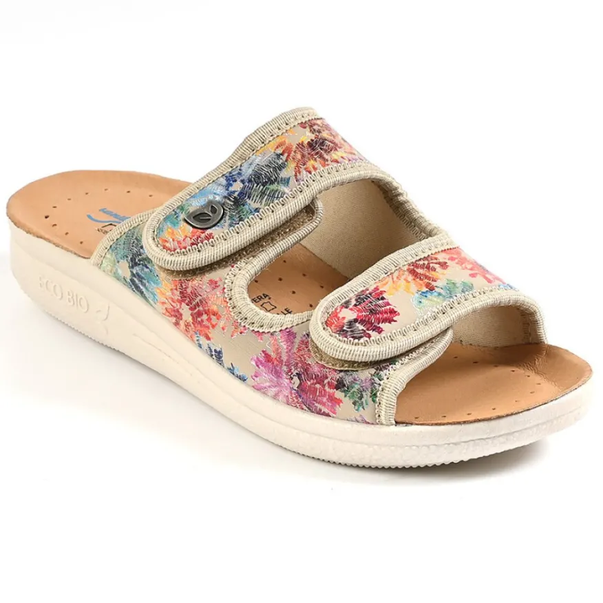 ECO BIO SANITAL Mules Compensees Femme Eco Bio Memorisy Beige|Femme Chaussures Confort