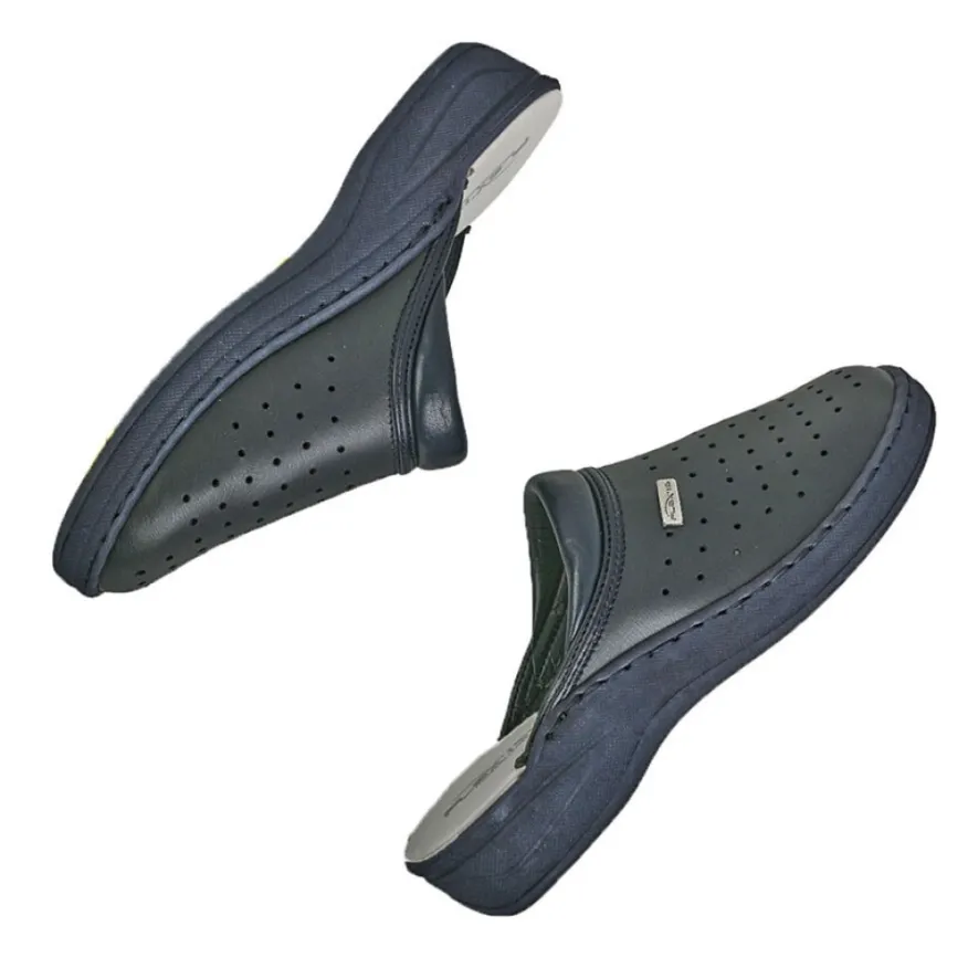 FLEX'IS Mules Femme Bleu Marine|Femme Chaussures Confort