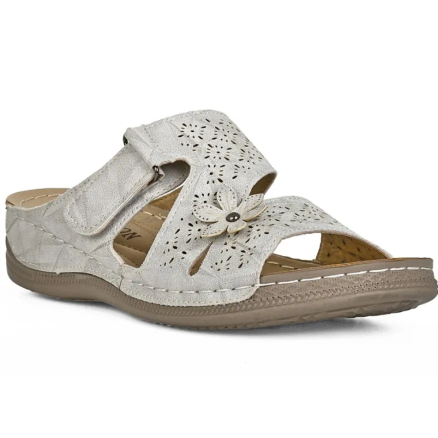LADY CONFORT Mules Femme Gris|Femme Chaussures Confort