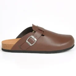 SCHOLL Mules Homme Semelles Anatomiques Marron Cuir|Homme Mules, Tongs