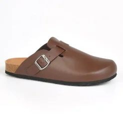 SCHOLL Mules Homme Semelles Anatomiques Marron Cuir|Homme Mules, Tongs