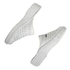 FLEX'IS Mules Sabots Femme Blanc|Femme Chaussures Confort