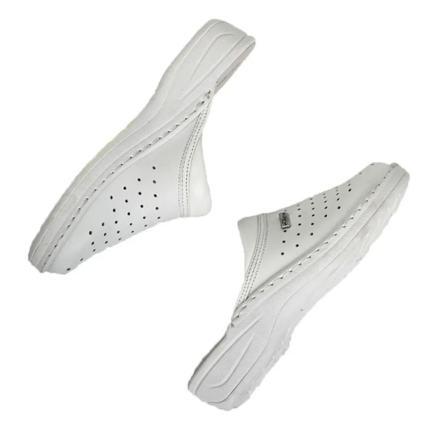 FLEX'IS Mules Sabots Femme Blanc|Femme Chaussures Confort