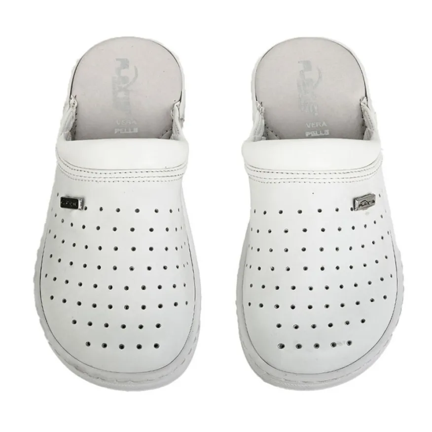 FLEX'IS Mules Sabots Femme Blanc|Femme Chaussures Confort