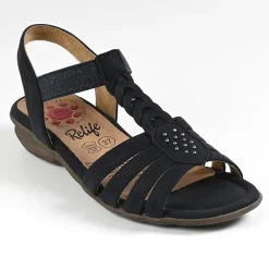 RELIFE Sandales A Talons Femme Bleu Marine|Femme Chaussures Confort