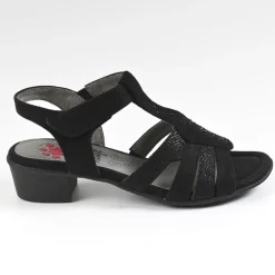 RELIFE Sandales A Talons Noir|Femme Chaussures Confort