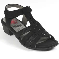RELIFE Sandales A Talons Noir|Femme Chaussures Confort