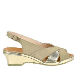 LADY CONFORT Sandales Compensees Bicolores Femme Beige|Femme Chaussures Confort