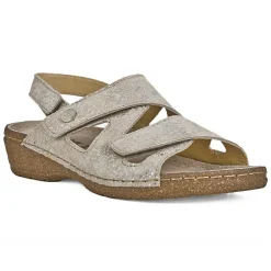 LADY CONFORT Sandales Compensees Femme Cuir Beige |Femme Chaussures Confort