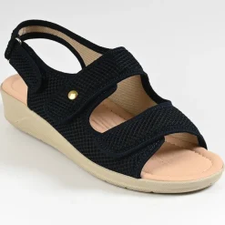 FLEX'IS Sandales Compensees Femme Flexi's Bleu Marine|Femme Chaussures Confort